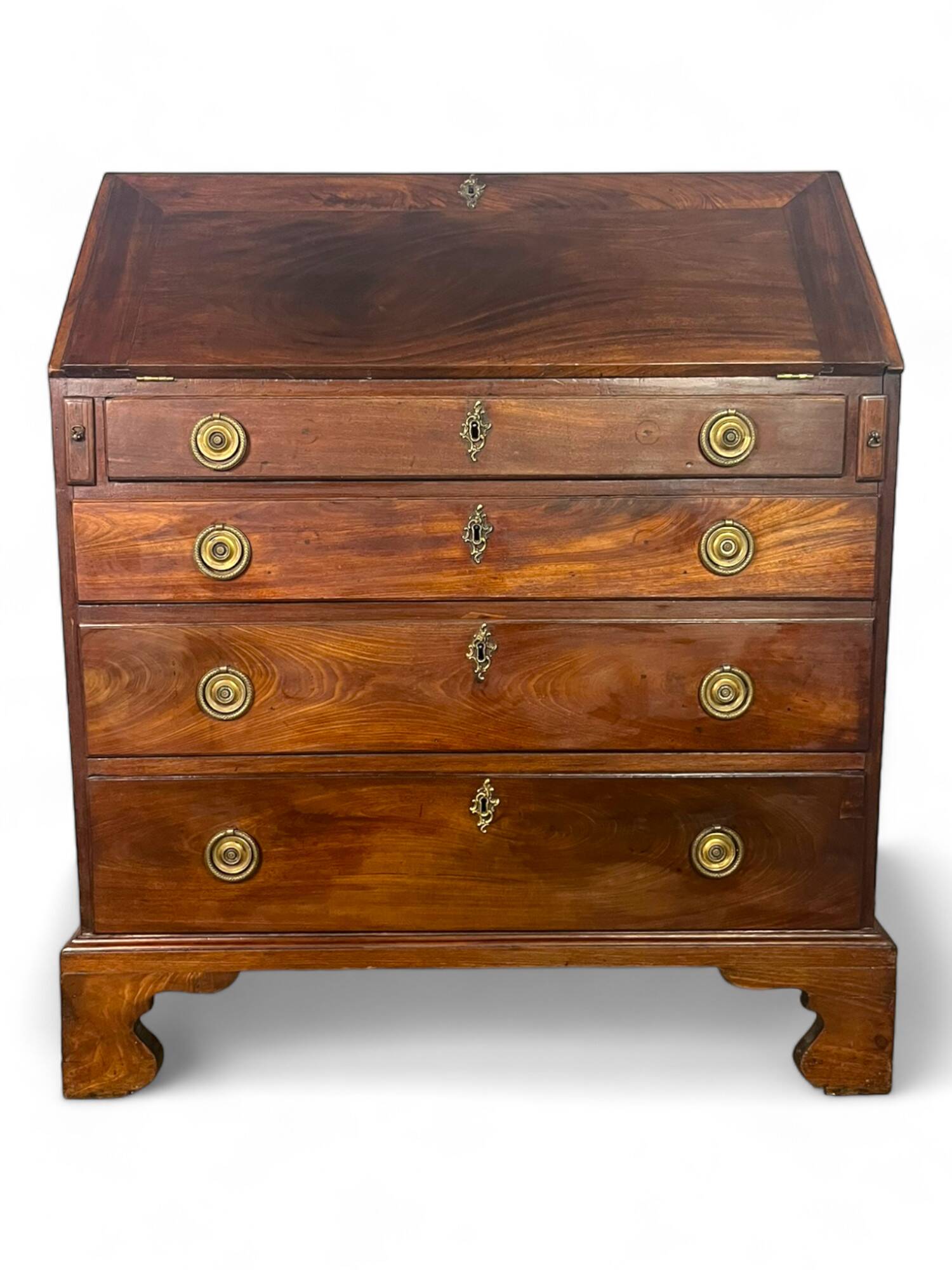 English mahogany sloping chest of drawers - England 18th - George III