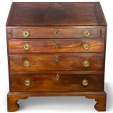 Commode, secrétaire, scriban de pente anglais en acajou, Angleterre XVIIIème