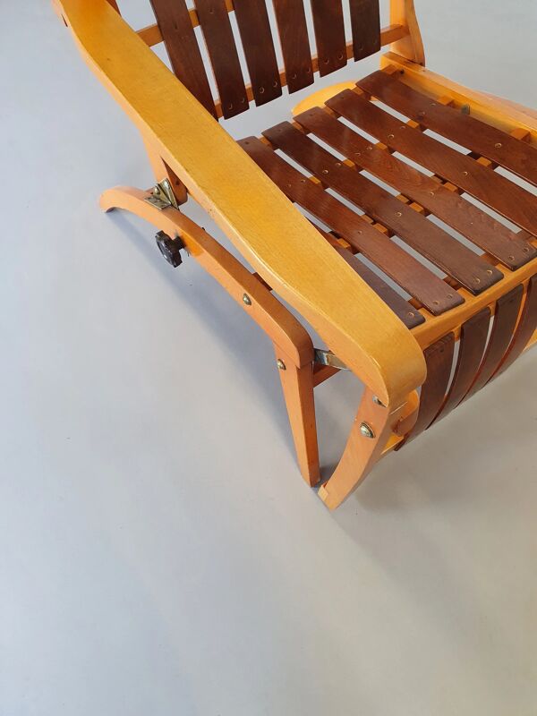 Chaise bois courbé Thonet Siesta Medizinal 1951 chaise longue
