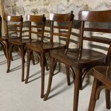 Set of 6 stamped Baumann chairs – bent wood – bistro style