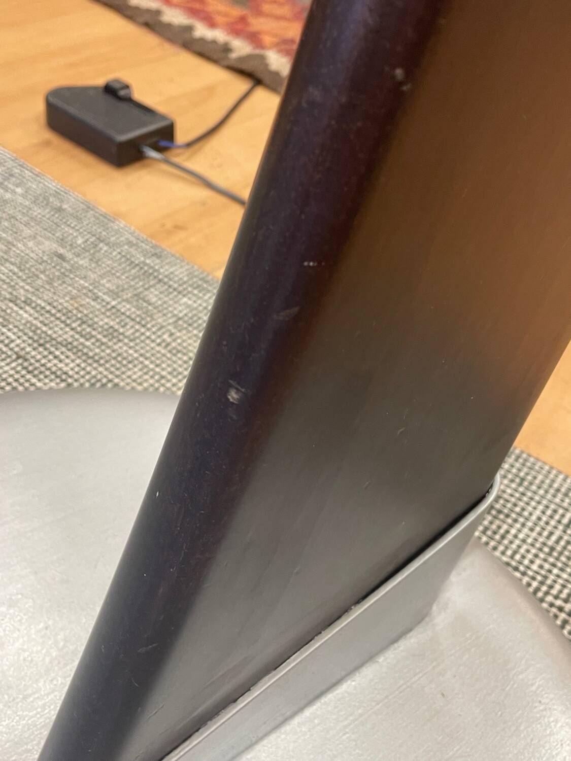 Luna walnut arc floor lamp by Natuzzi, 1990s