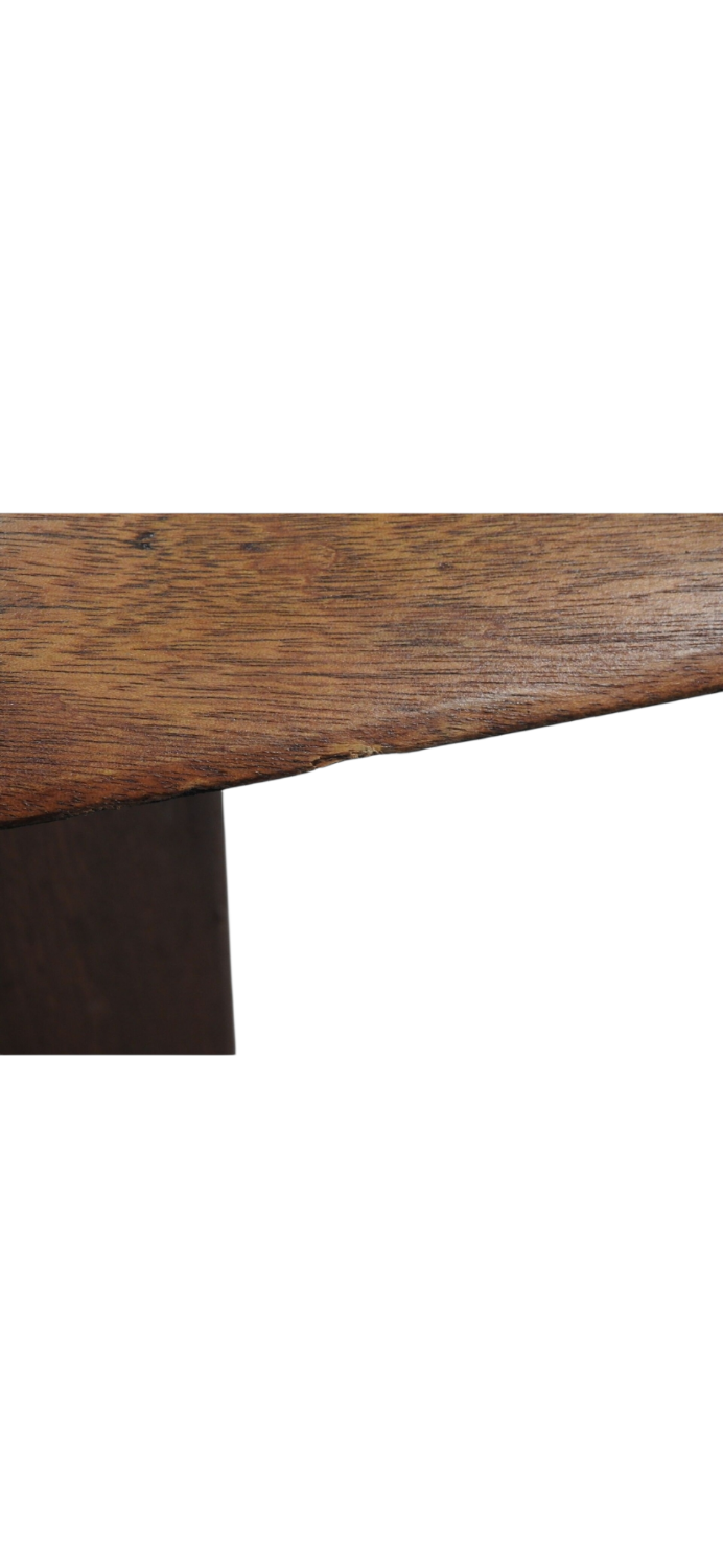 Large boomerang coffee table in natural wood, 206 cm