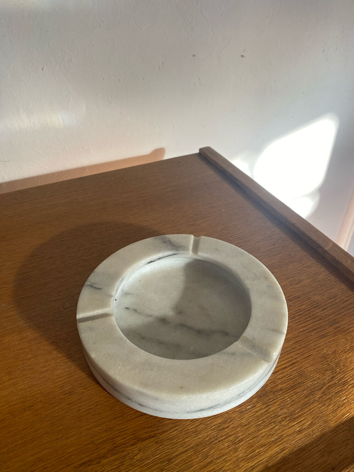 Vintage white marble ashtray