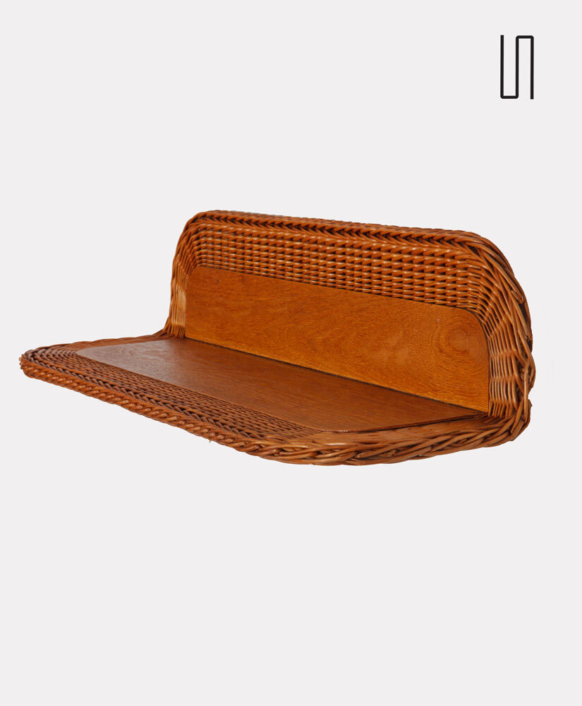 Rattan shelf edited by Uluv in the 1960s