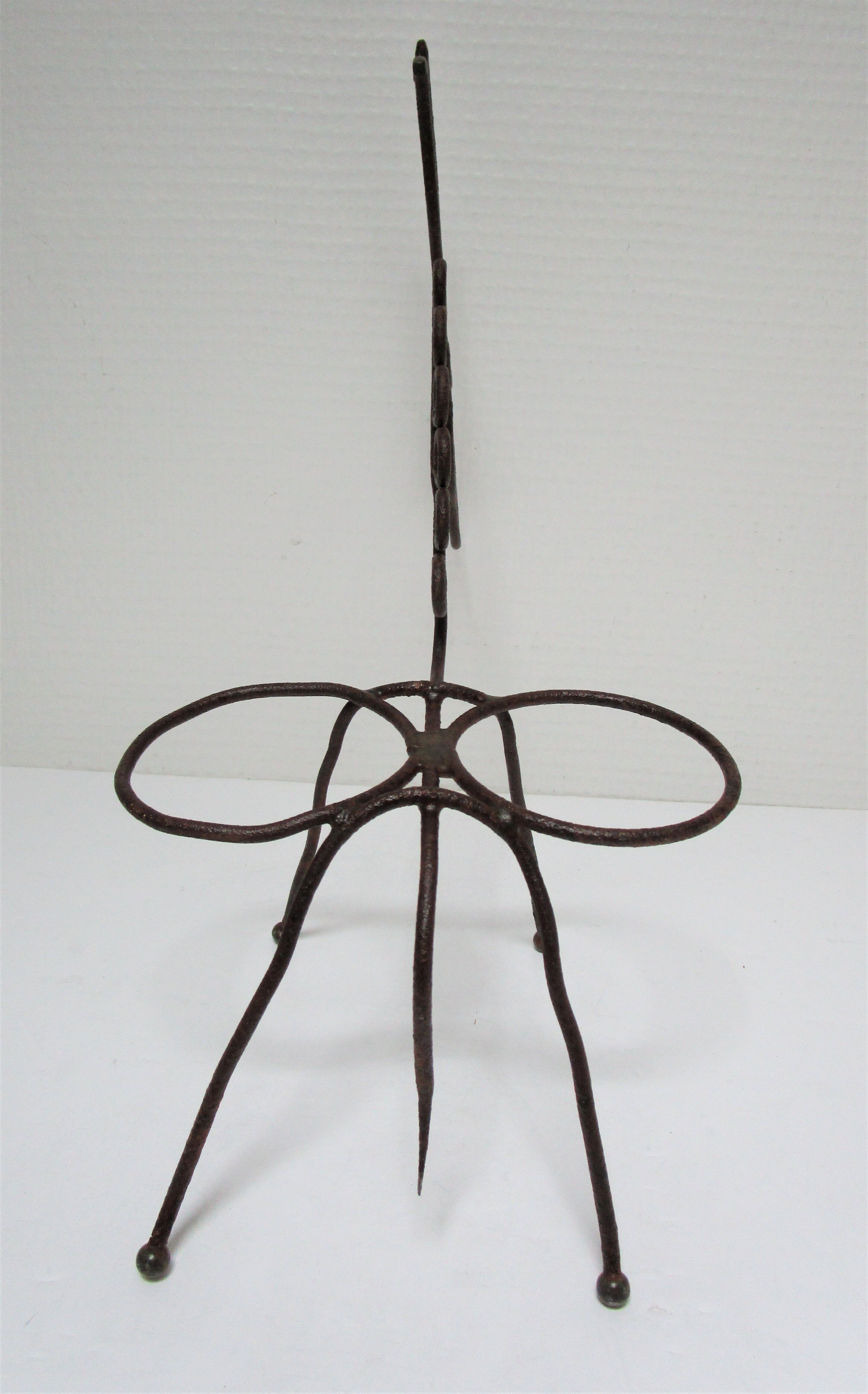 Sculptural zoomorphic gardener donkey metal patina rust vintage 50 60s
