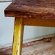 Art-populaire workshop stool in patinated wood