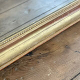 Old mirror louis Philippe gilded gold leaf pediment angels