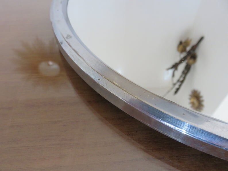 40s 50s chrome brass mirror tray