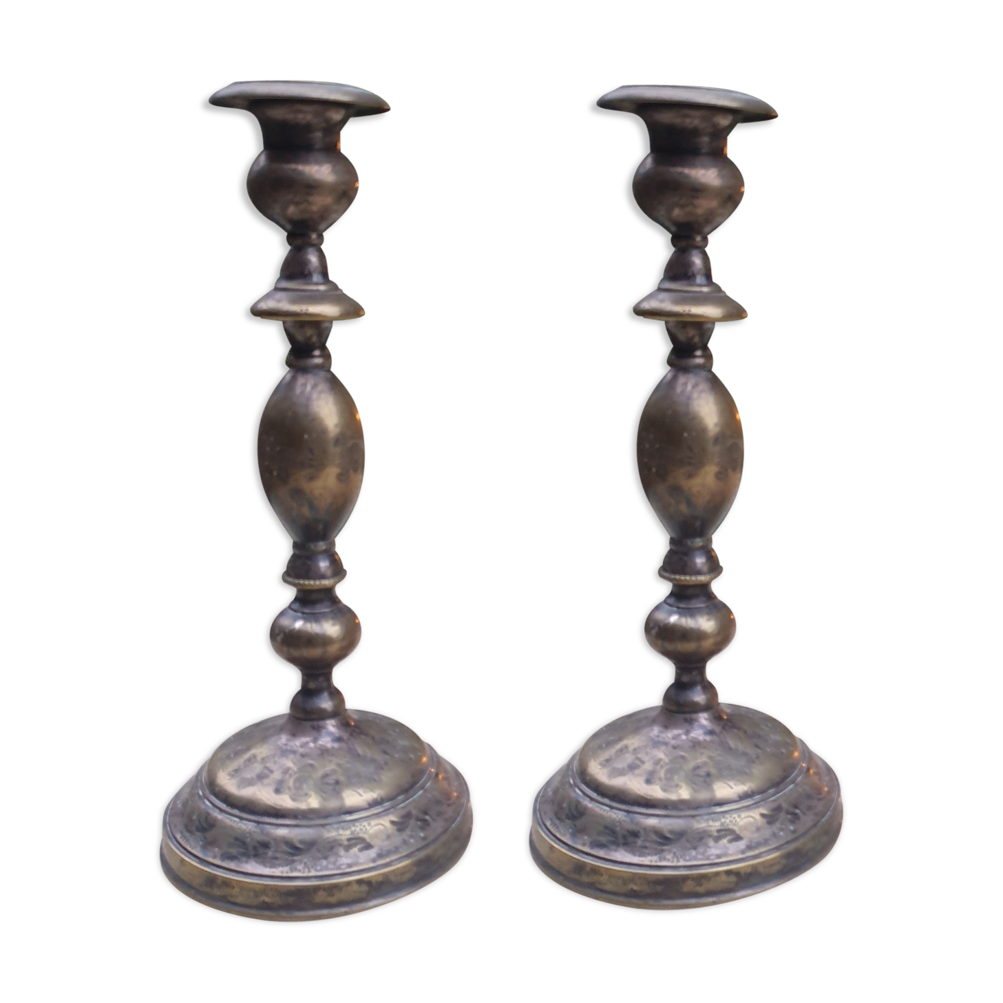 Pair of brass candlesticks