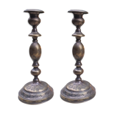 Paire de chandeliers en laiton
