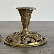 Paire de Bougeoirs Art Nouveau en Bronze Doré