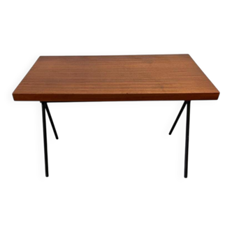 Table d'appoint vintage en bois avec cadre noir