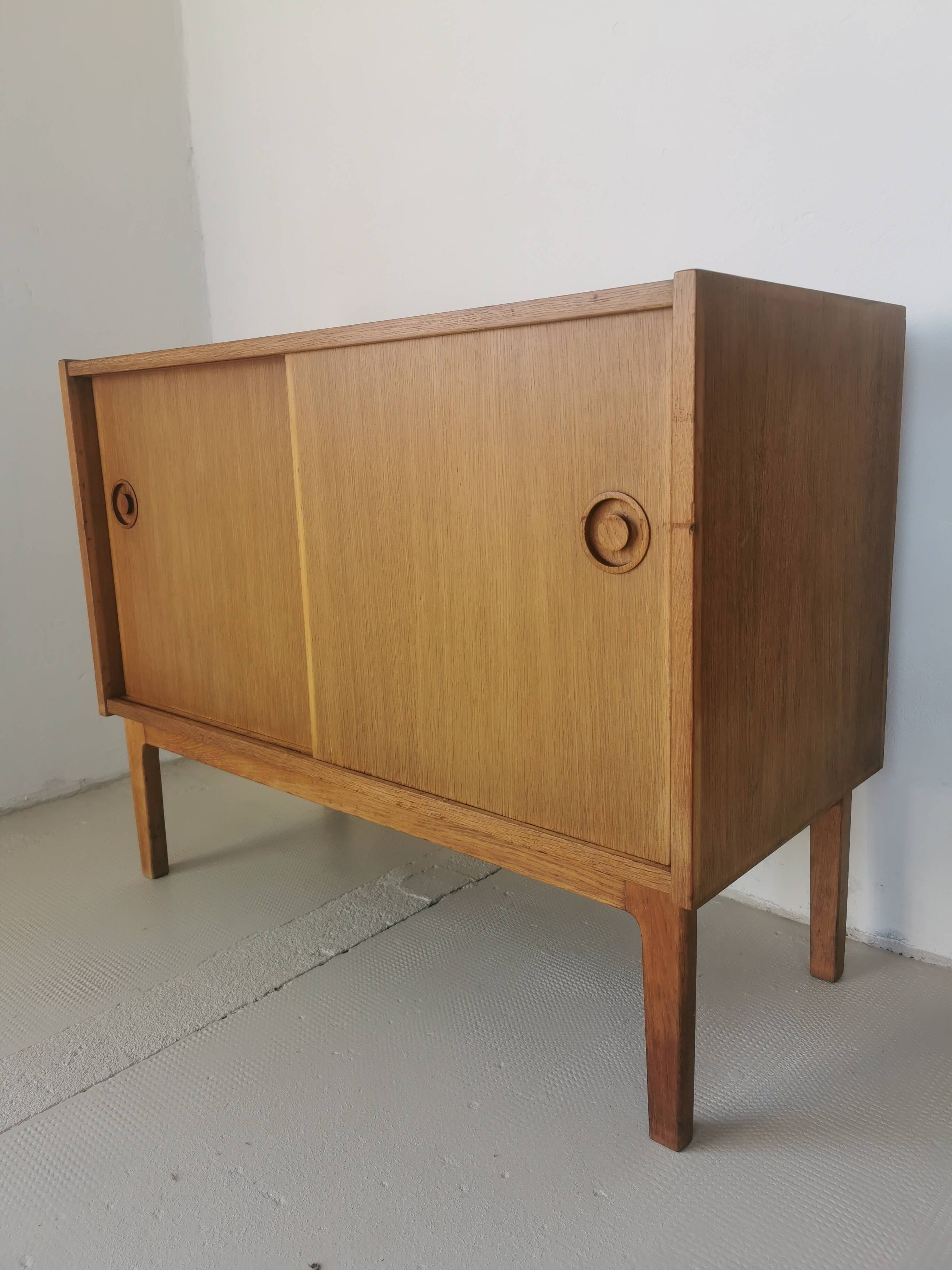 Danish sideboard, sliding doors, in oak