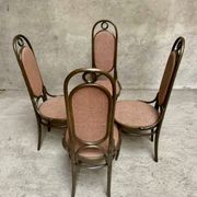Série de 4 anciennes chaises bistrot Thonet en bois courbé
