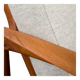 Pair of Kai Kristiansen Paperknife lounge chairs in teak and natural wool