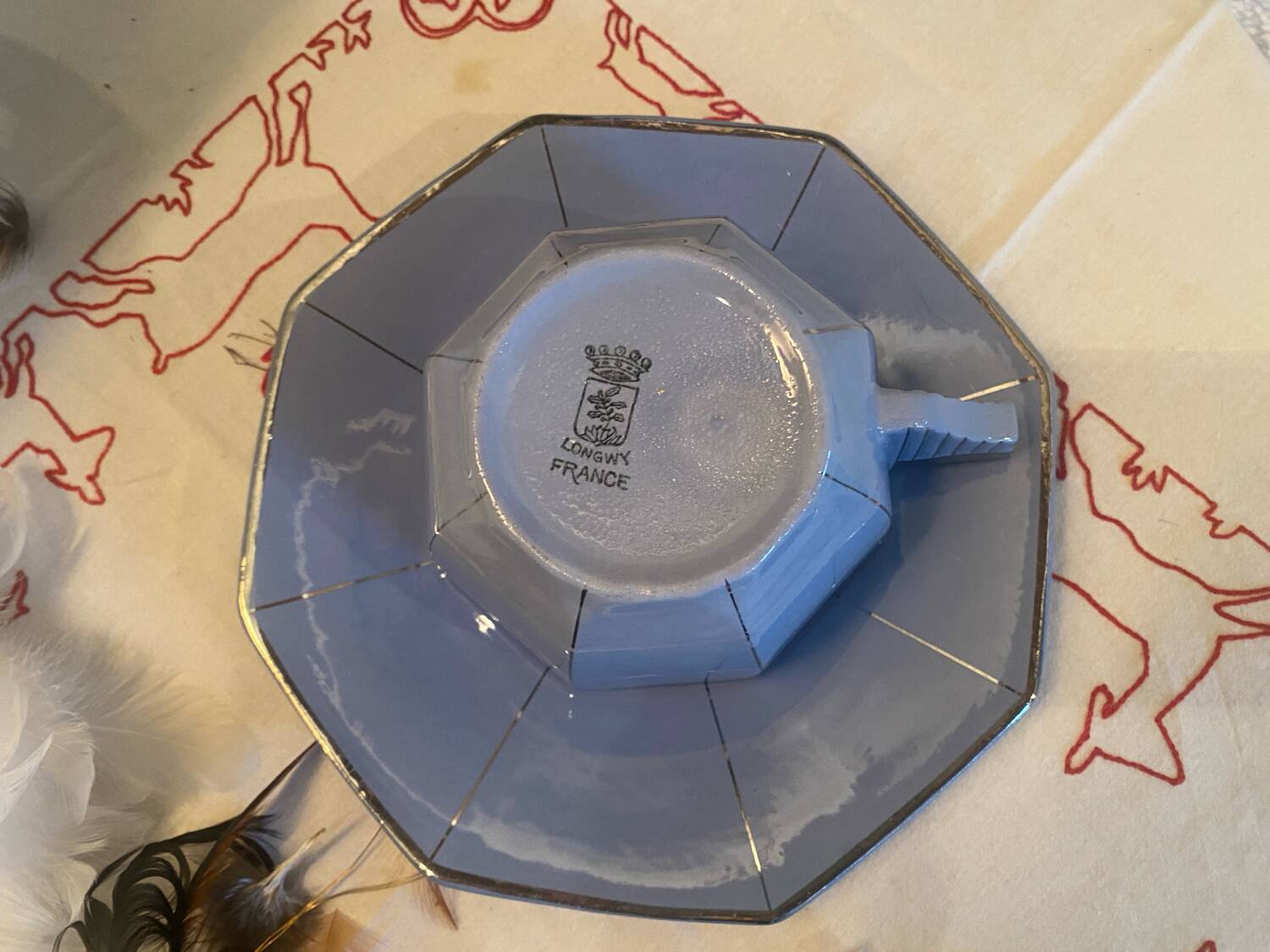 Large Art Deco mug stamped Longwy