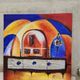 Large contemporary abstract painting signed Beyond Knowledge... the Universe