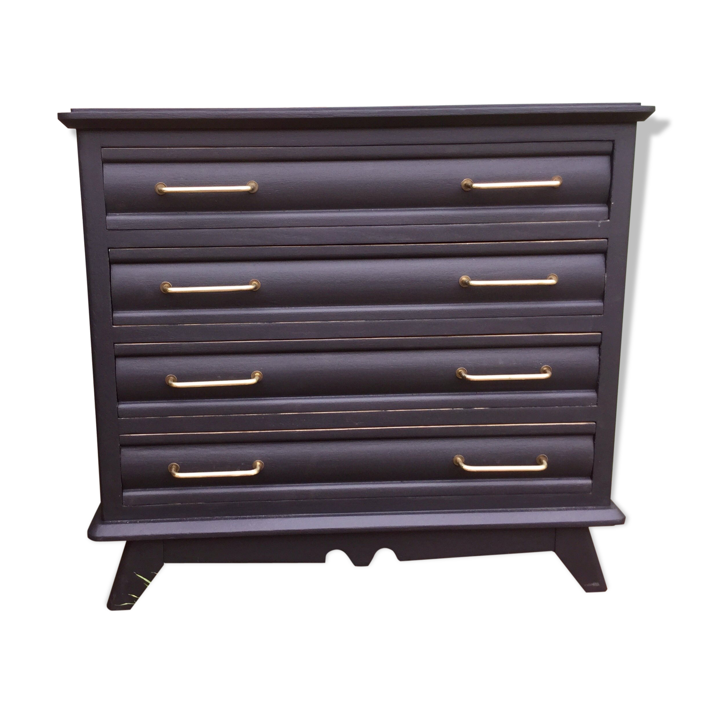 Renovated vintage black chest of drawers