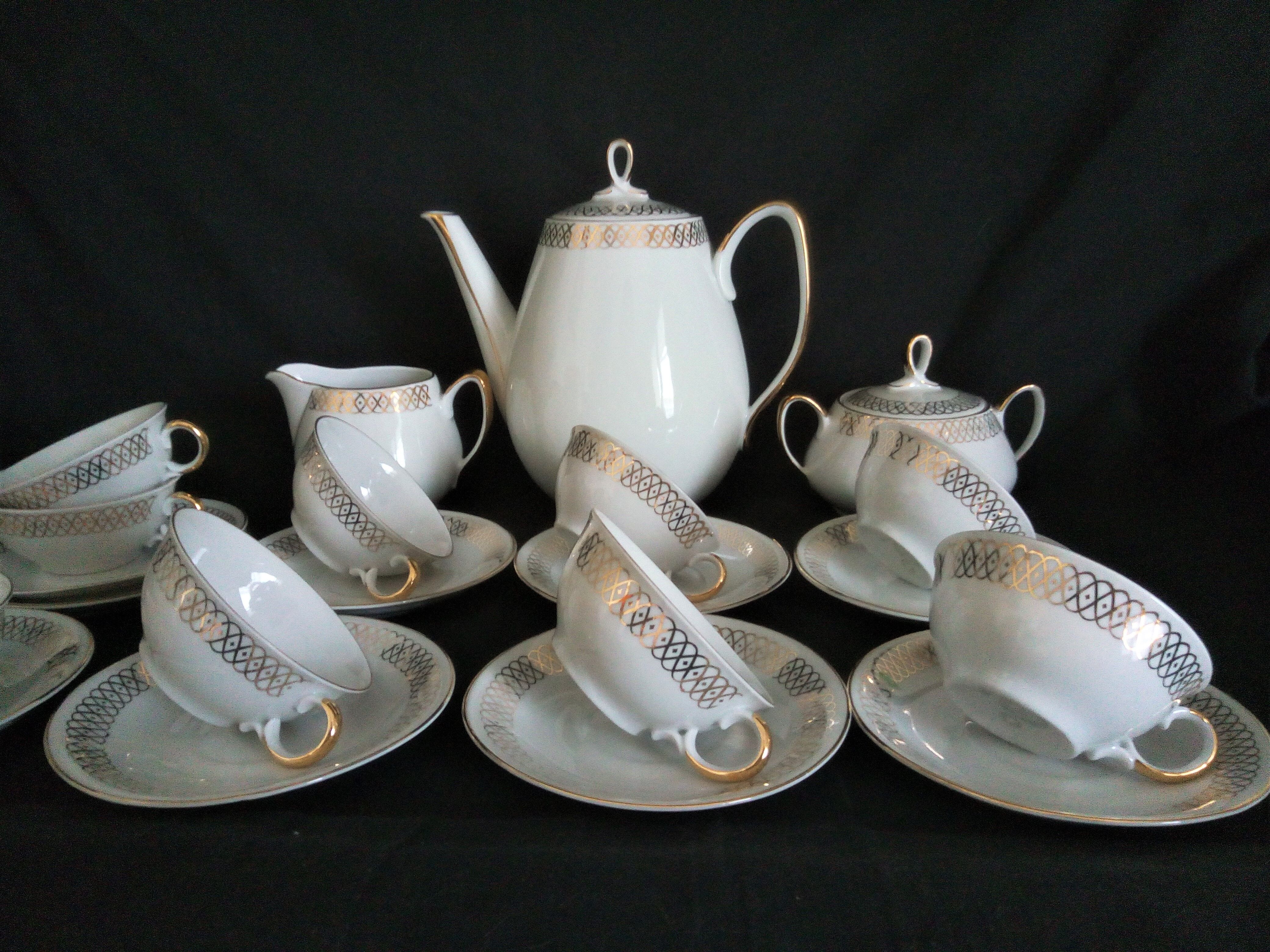 German porcelain coffee set Oscar Schaller (1921 - 1935)