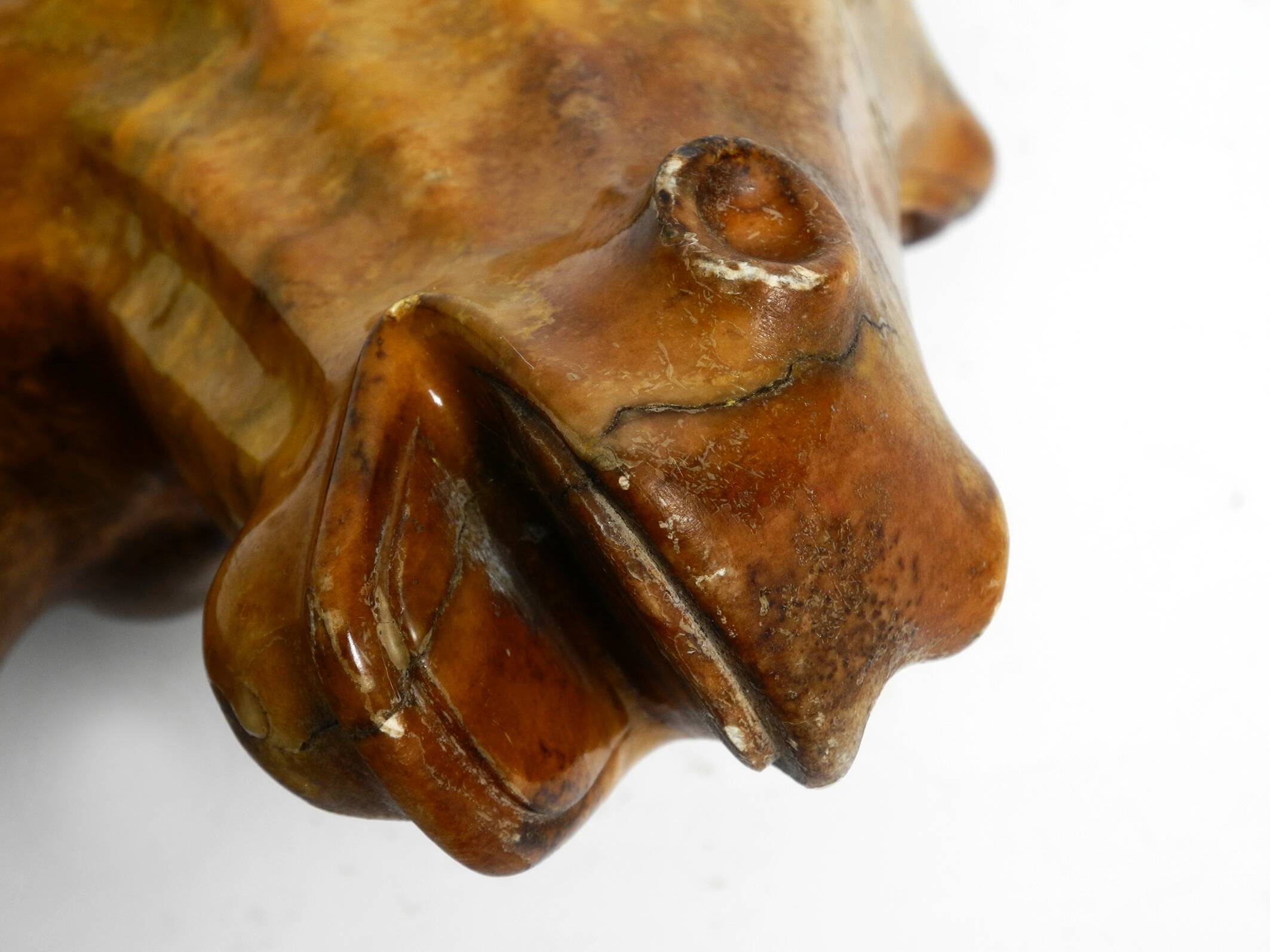 Decorative heavy lifelike 1960's horse head sculpture in brown soapstone