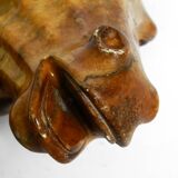 Decorative heavy lifelike 1960's horse head sculpture in brown soapstone