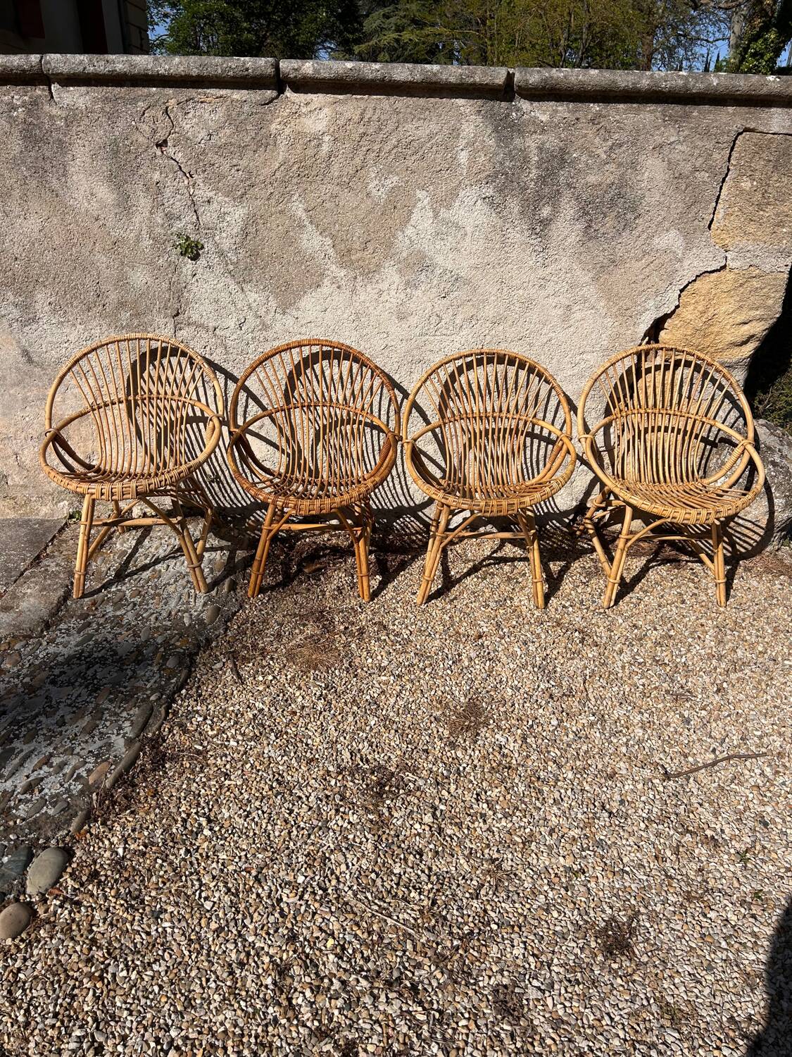 Rattan armchairs 1950s/1960s