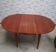 Scandinavian table 1970 teak veneer round 110cm with its 1.55cm butterfly extension