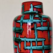 Vintage West-Germany vase by Scheurich with handpainted Bamboo decor