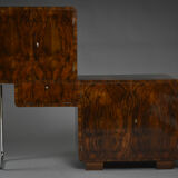 Art Deco Bar Cabinet – asymmetrical form – Poland, 1930s