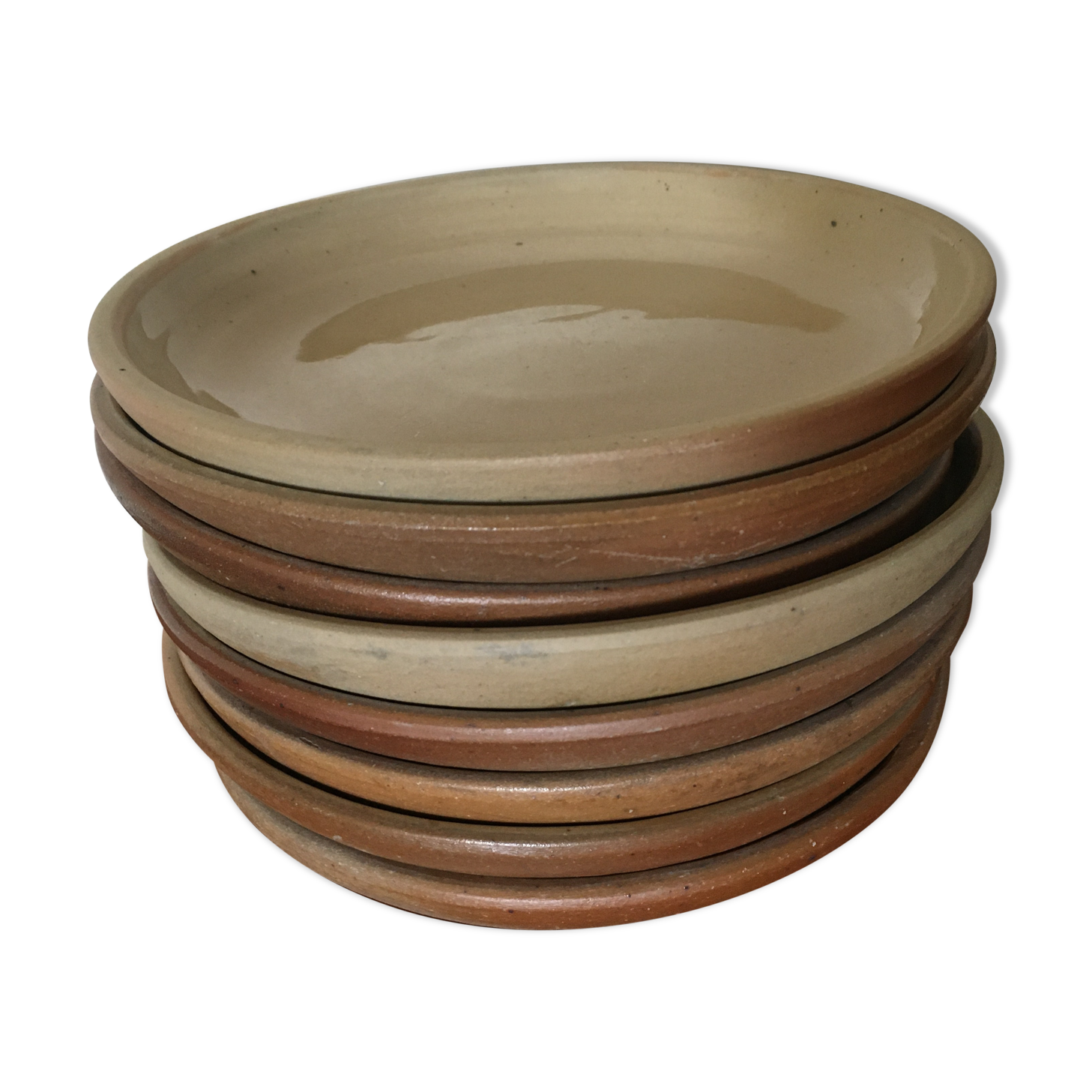 Vintage enamelled sandstone dessert plates