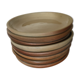 Vintage enamelled sandstone dessert plates