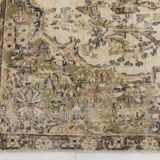 7x9 Cream & Green Floral Pattern Vintage Area Rug, 202x278Cm