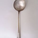 silver-plated metal ladle monogrammed PT orfevrerie L.Auzolle