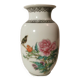 Petit Vase Balustres Asiatique Chinois en Porcelaine Blanche avec Poème Caligraphié. Estampillé et S