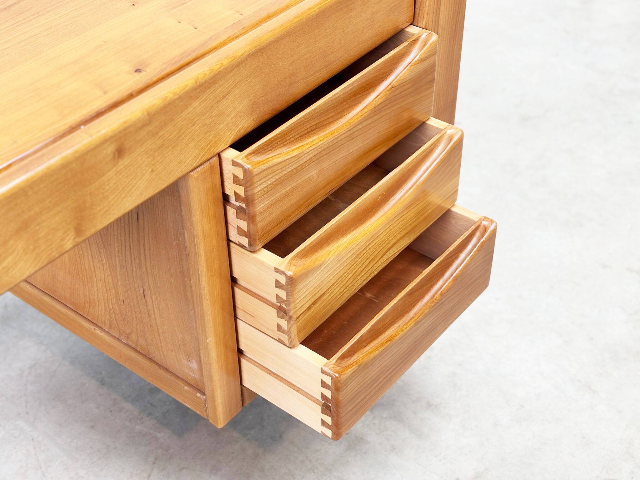 Solid elm desk by Roland Haeusler for Maison Regain