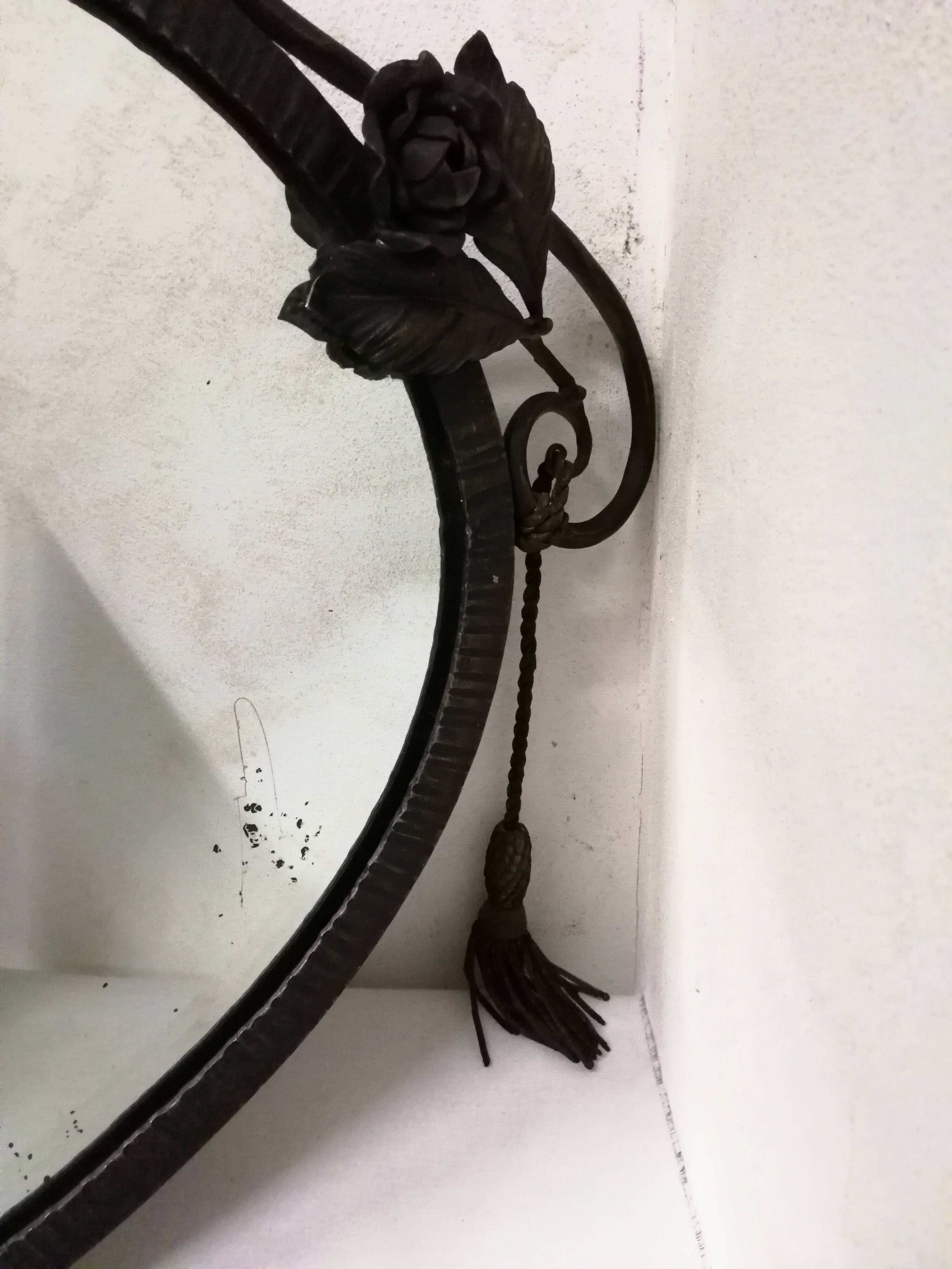 Art Deco Wrought Iron Mirror