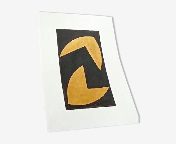 Peinture abstraite suprématisme or_806