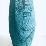 Art ceramics sgraffito table lamp attributed to Alvino Bagni for Raymor, Italy, 1960s.