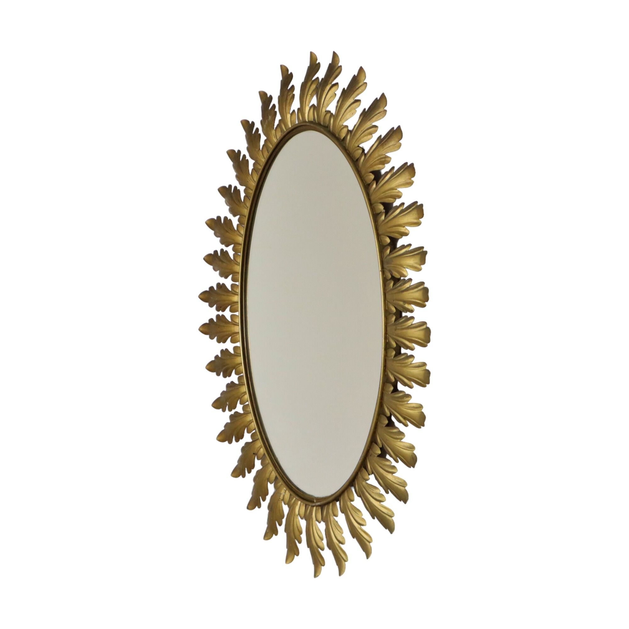 Deknudt sun mirror sunburst mirror oval gold-colored metal 70x56cm