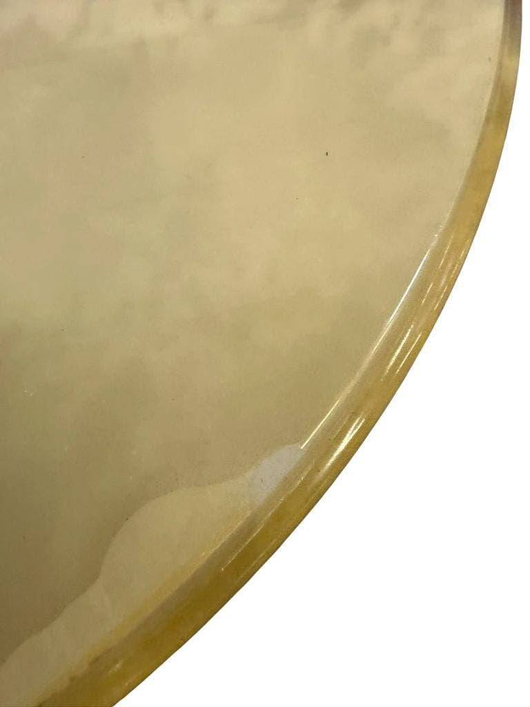 Table basse ronde vintage en laiton doré