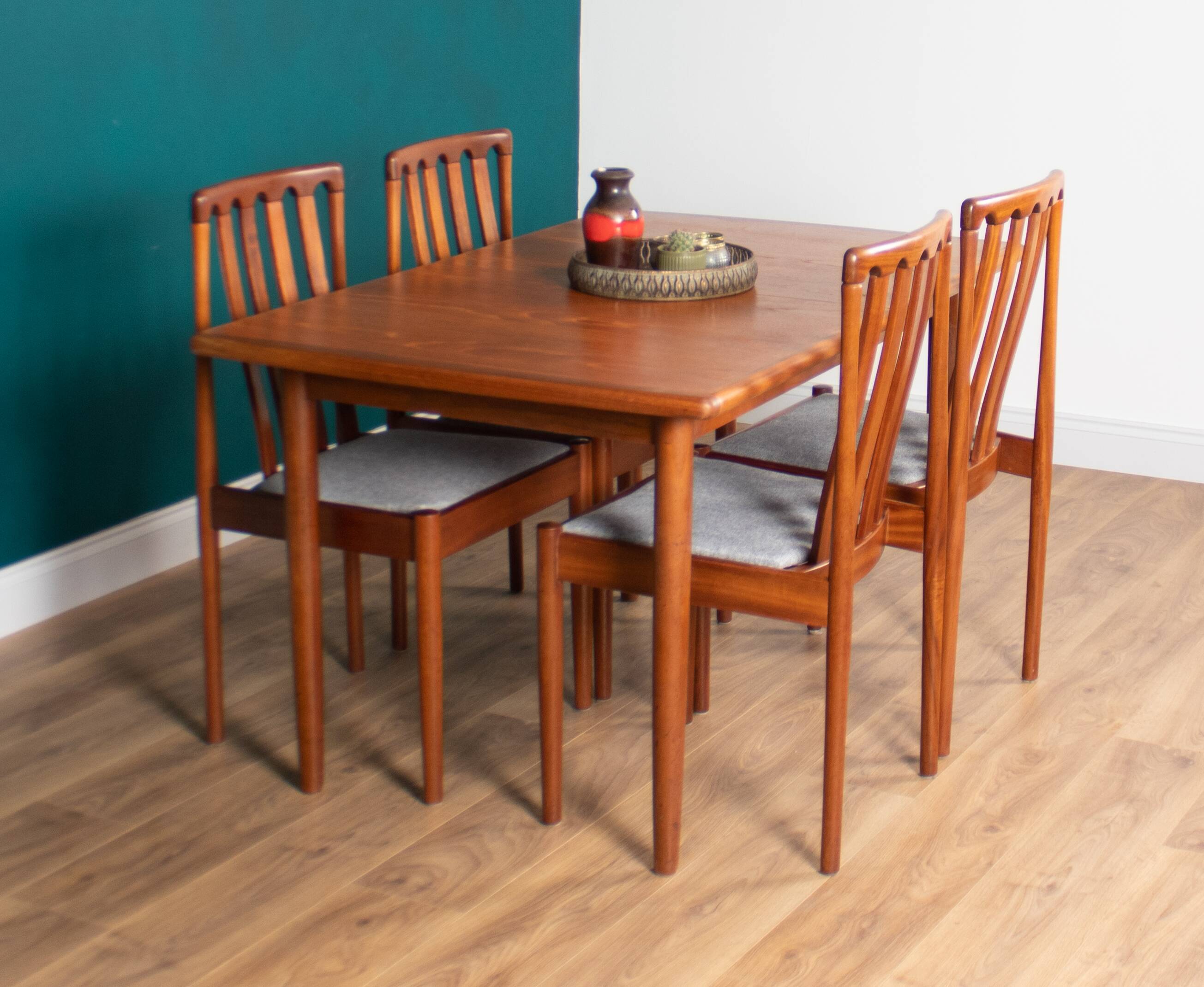 Retro Teak 1960s Meredew Dining Table & 4 Chairs Mid Century