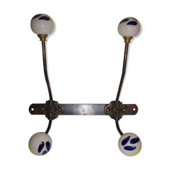 Metal, brass and ceramic coat door - 1930s