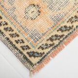 6x9 Peach Orange & Cream Geometric Vintage Rug, 179x288Cm
