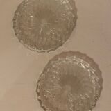 Set of one table mat and two crystal bottle bottoms
