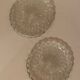 Set of one table mat and two crystal bottle bottoms