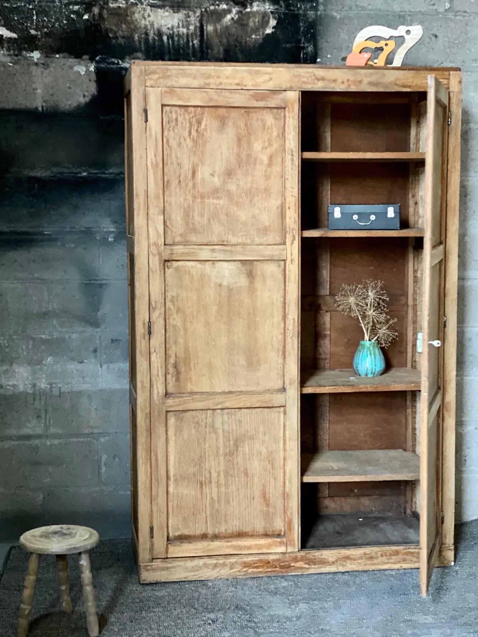 Parisian cabinet made of raw wood