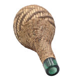 Two vintage bottles with wicker