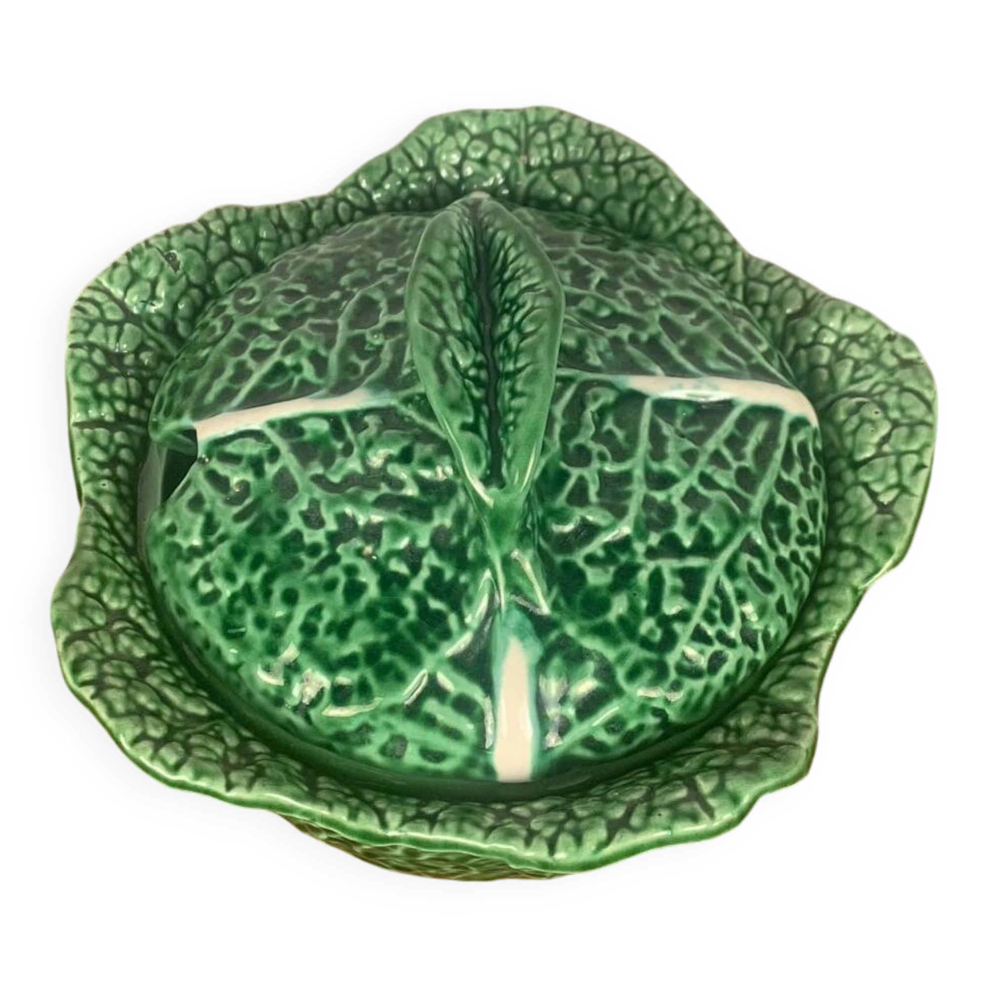 Green cabbage ceramic soup tureen, 1970/80