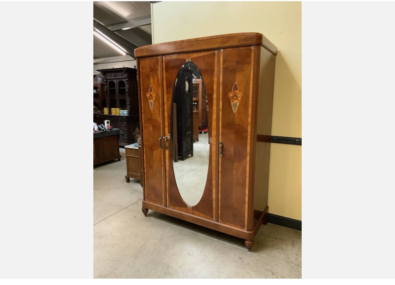 Antique - wardrobe, linen cupboard, inlays -