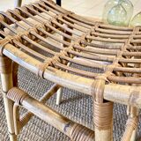 Tabouret vintage en rotin